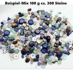 Mélange de grandes perles de pierres précieuses environ 60 pierres différentes chips 25 g/50 g/100 g/200 g quartz pierre naturelle jaspe améthyste calcite et bien plus encore. 100 g - 300 Steine