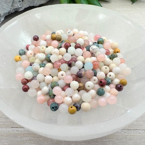 Edelstein Perlen Mix Ø 4 mm Chalcedon Achat Quarze Natursteine Marmor Calcit 50/100/200 Stück wählbar Bild 3