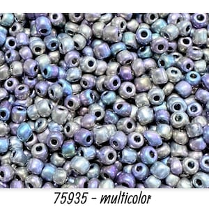 Ø 2 mm • Rocailles 12/0 • Perle di vetro • 25 g • circa 800 pezzi • multicolore • (80,00 EUR/chilo) • Codice articolo: 75935