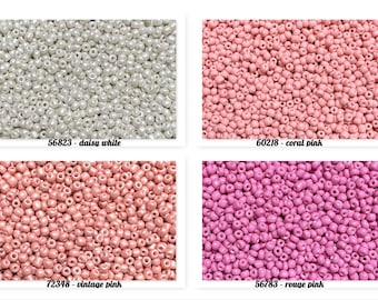 Ø 4 mm * Rocailles * 25 g (80,00 EUR/Kilo) * Glasperlen * 6/0 * FARBWAHL * white * rosé * pink