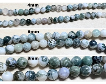 TREE AGATE * Gemstone beads * approx. Ø 4 mm - Ø 6 mm - Ø 8 mm * loose beads * jewelry making * DIY crafts * 0.09/0.17/0.23 EUR/piece