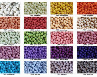 Perles acryliques * Ø 6 mm * 100 pièces * mates * couleurs au choix