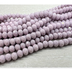 Crystal beads • 6 x 4 mm • 100 pieces • Glass beads • Rondelle • faceted • fog purple • Item no. F149