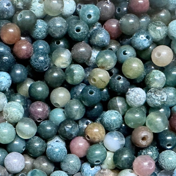INDIEN ACHAT * Edelstein Perlen * Ø 4 mm * 50 Stück (0,098 EUR/Stück) * Schmuckherstellung * Basteln