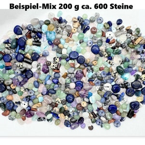 Mélange de grosses perles de pierres précieuses * env. 60 pierres différentes * chips * 25g/50g/100g/200g * quartz * pierre naturelle * jaspe * améthyste * calcite et bien plus encore.