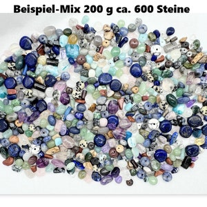 Mélange de grandes perles de pierres précieuses environ 60 pierres différentes chips 25 g/50 g/100 g/200 g quartz pierre naturelle jaspe améthyste calcite et bien plus encore. 200 g - 600 Steine