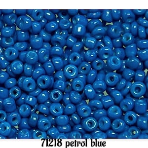 Ø 2 mm • Rocailles 12/0 • Perle di vetro • 25 g • circa 800 pezzi • blu petrolio • (80,00 EUR/chilo) • Codice articolo: 71218