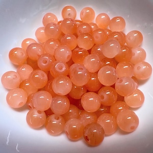 Glass beads • Ø 6 mm • 200 pieces (0.02 EUR/piece) • dark orange • shiny • Item no. 3012