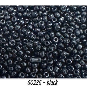 Ø 2 mm • Rocailles 12/0 • Perle di vetro • 25 g • circa 800 pezzi • nero • (80,00 EUR/chilo) • Codice articolo: 60236