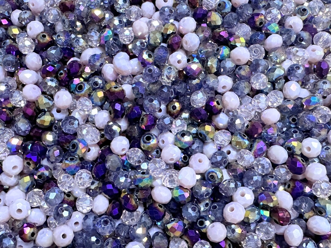 160 Stück Tschechische Preciosa Kristallperlen – 4 Mm Doppelkegel, Bunter Mix, Facettiert