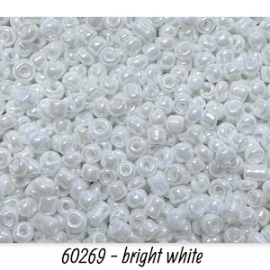 Ø 2 mm • Rocailles 12/0 • perle di vetro • 25 g • circa 800 pezzi • bianco brillante • (80,00 EUR/chilo) • n. art. 60269