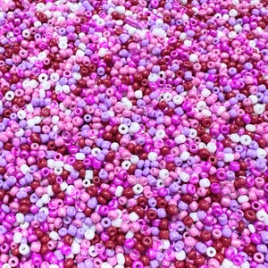 MIX * Ø 2 mm * Rocailles * 50 g (80,00 EUR/chilo) * Mix artigianale * 12/0 * bianco * rosa * viola * vintage * MIX035