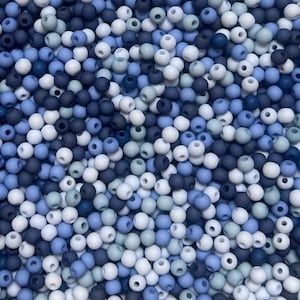MIX * Acrylic beads * Ø 4 mm * 400 pieces (EUR 0.0125/piece) * Blue tones
