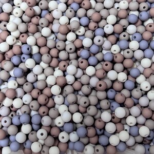 MIX039 * Acrylic beads * Ø 6 mm * 200 pieces (0.0195 EUR/piece) * powder white * haze gray * cappucchino brown * shoreline gray