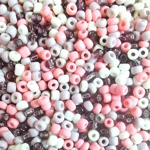 MIX * Ø 2 mm * Rocailles * 50 g (80.00 EUR/kilo) * Craft mix * 12/0 * blush pink * brown metallic * luminary green * light gray