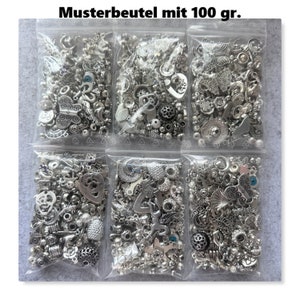 Grosser Metall Perlen MIX 100 g ca. 150-175 Teile Charms Anhänger Spacer Beads Daisy Kugeln Sterne Motive 99,50 EUR/Kg Bild 4