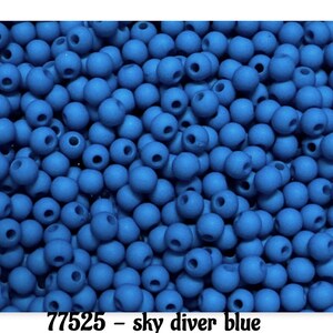 Acrylperlen Ø 4 mm 200 Stück 0,014 pro Stück matt icy blue sky diver blue glacier blue sky blue Mix sky diver blue