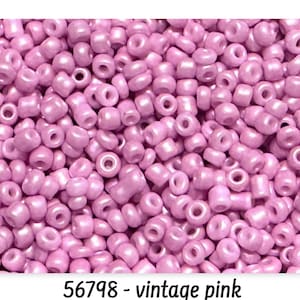Ø 2 mm • Rocailles 12/0 • perle di vetro • 25 g • circa 800 pezzi • rosa vintage • (80,00 EUR/chilo) • n. art. 56798