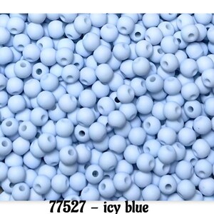 Acrylperlen Ø 4 mm 200 Stück 0,014 pro Stück matt icy blue sky diver blue glacier blue sky blue Mix icy blue