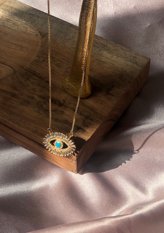 Feroza Evil Eye Necklace Etsy Canada