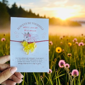 wunsch Armband / pink / Geschenk / eine kleine Aufmerksamkeit nur für Dich / Einhorn