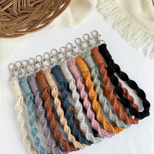 Macrame Bracelet Keychain Macrame Keychain Macrame Etsy