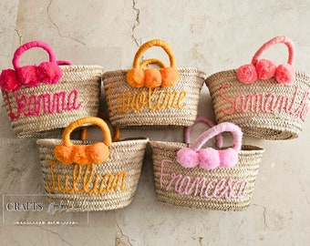 Personalized straw moroccan basket,bridal shower bags,customized straw bags,custom beach bag,straw tote,embroidered bags custom straw basket