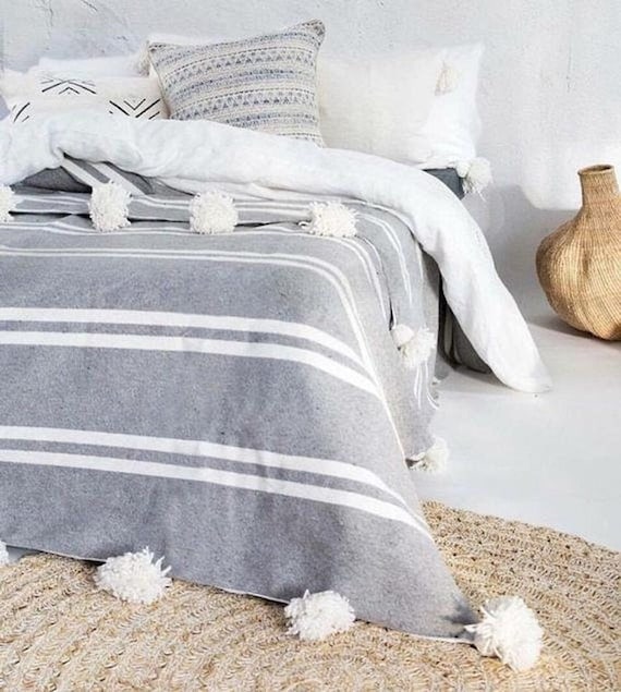 Moroccan tassel blanket sale