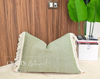 Pair of 2 Chic Fringe Accent Stylish Boho Pillow Fringed Bohemian Cushion Vintage Fringe Pillow Eclectic Fringe Home Goods Fringed Decor