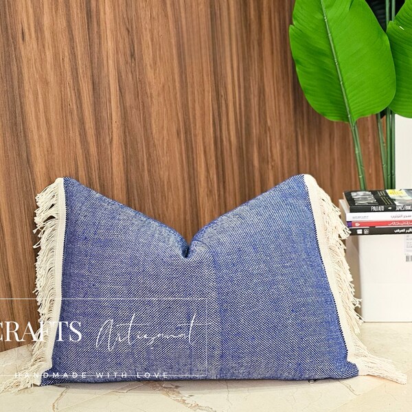 Natrual Fringed Melange Pillow