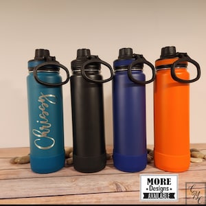 Custom/Personalized Laser Engraved 24 oz. Vacuum Insulated Tumbler/Water Bottle with Flip Lid