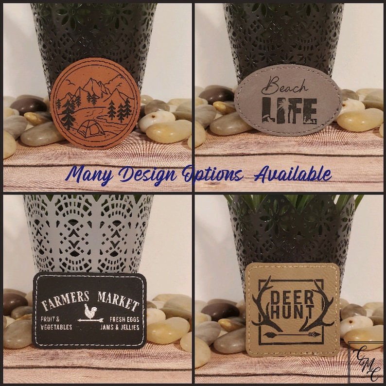 Custom/laser Engraved Faux Leather Adhesive Patch for Bags Etsy