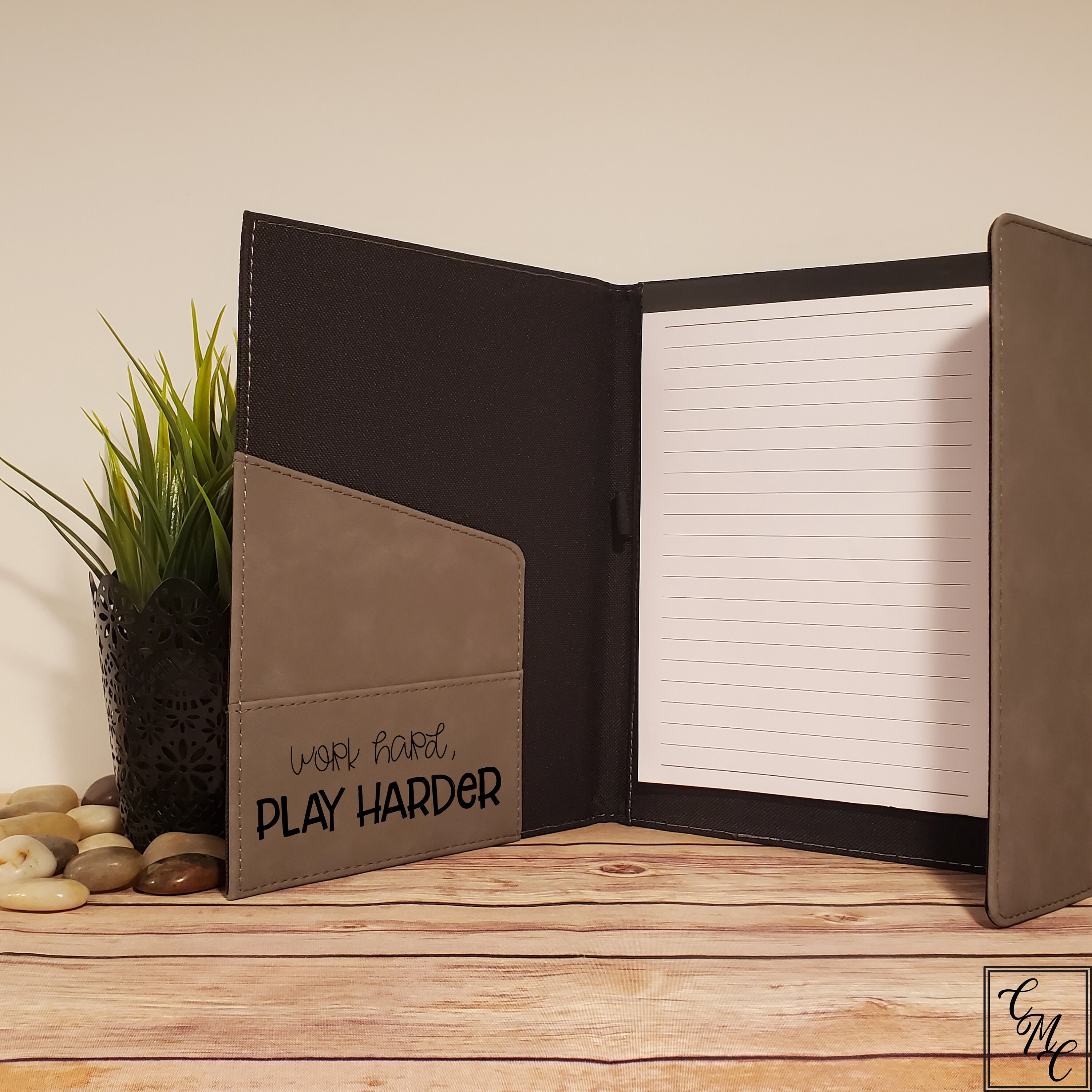 Custom/personalized Laser Engraved Faux Leather Portfolio Journal ...