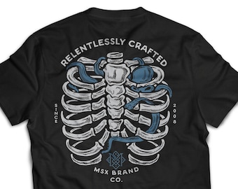 Relentless Ribcage Octopus Tee Shirt Black