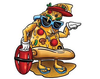 pizza hunk life guard digital art file pdf svg