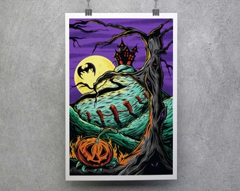 Halloween AFI inspired art print 12" x 18"
