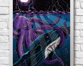 Octopus Whale Battle poster