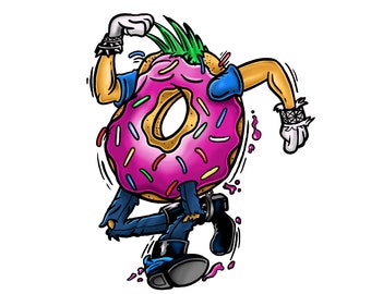punk rock donut digital art file pdf svg