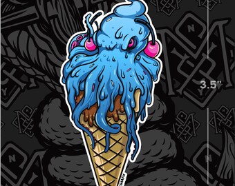 Octopus Ice cream decal sticker