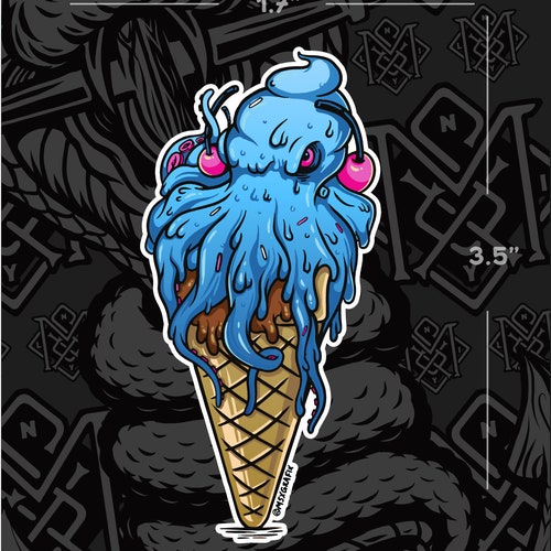 Octopus Plushie Ice Cream Cone Plushie Sticker Ice Cream - Etsy