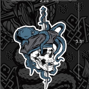 Pirate Octopus Skull Sticker Decal - Etsy Ireland Pirate Octopus Skull Sticker Decal - Etsy Ireland