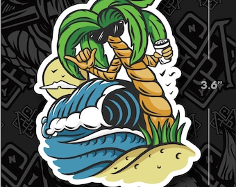 Palm Tree Dude Aufkleber Aufkleber