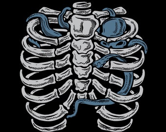 octopus ribcage skeleton skull  digital art file pdf svg