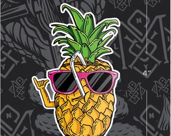 Pineapple Bro Sunglasses Sticker Decal