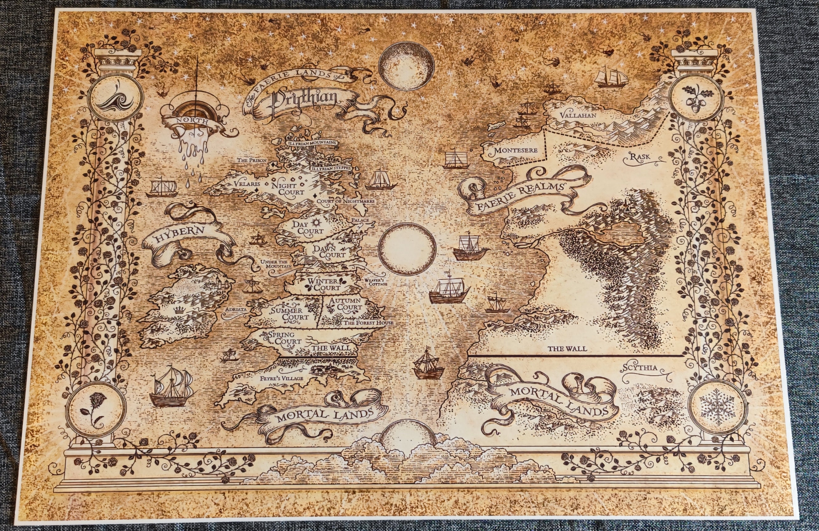 High Quality Map of the ACOTAR World From the Court of Thorns - Etsy