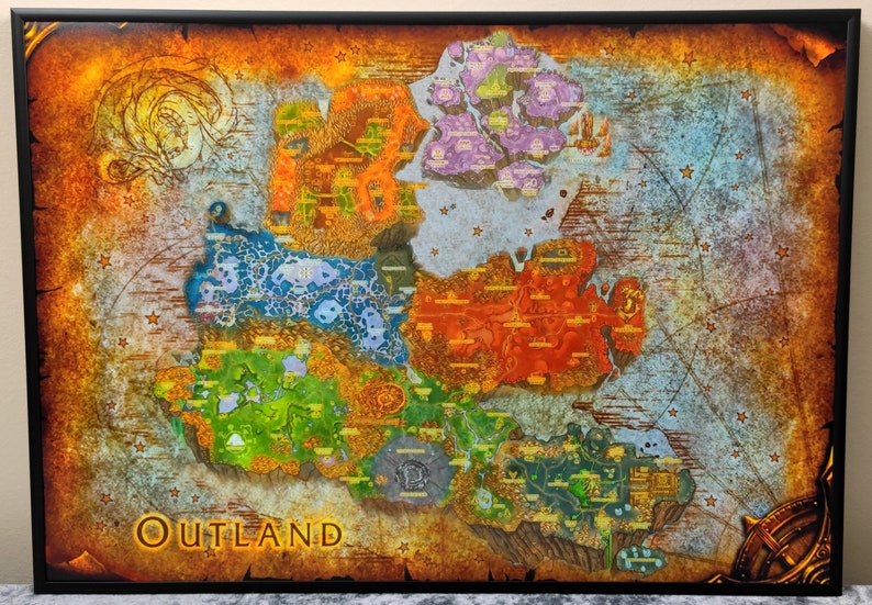 High Quality Map of the Outlands From World of Warcraft Etsy