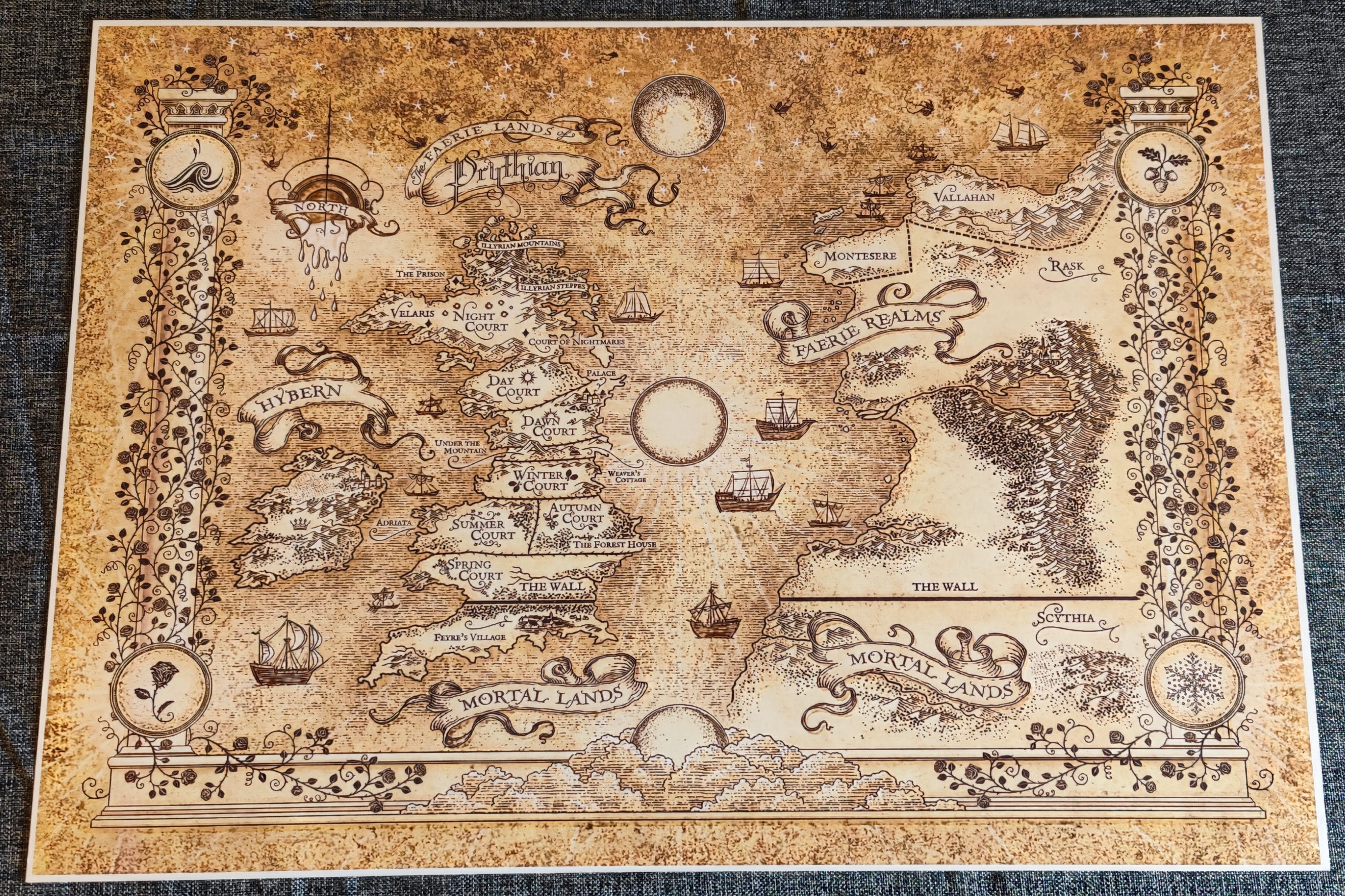 High Quality Map of the ACOTAR World From the Court of Thorns Etsy UK