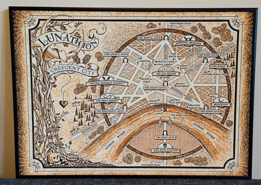 High Quality Map of the Lunathion City From the Crescent City Series Written by Sarah J. Maas - Etsy