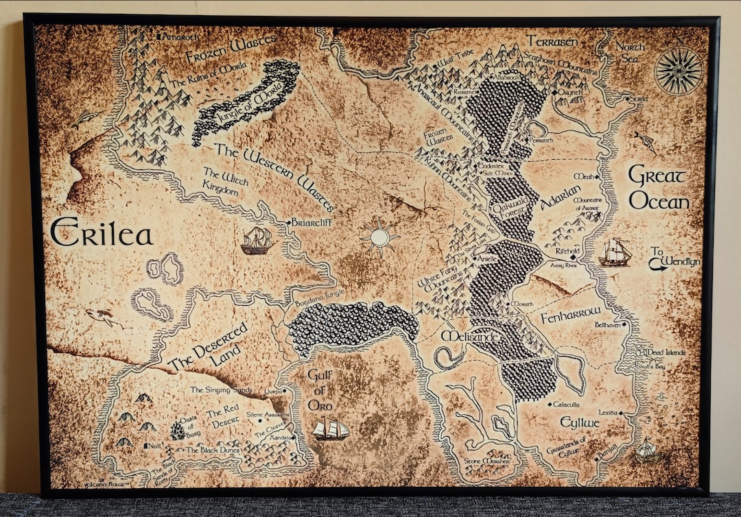 High Quality Erilea Map From the Thorne of Glass Series Written by Sarah J. Maas Etsy