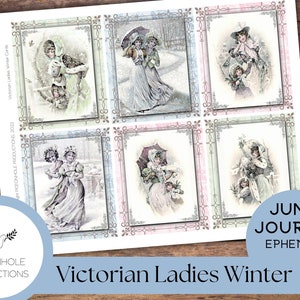 Illustrations/cartes d'hiver pour femmes de l'époque victorienne - IMPRIMABLES, à utiliser comme cartes de visite, étiquettes, pochettes, cartes ATC, plus encore - de très belles images.